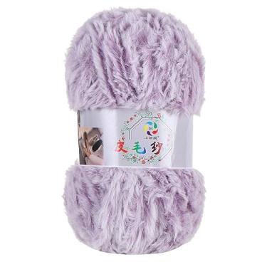 Imagem de 60 m/novelo 13 mm fio de poliéster imitação de pele de vison para crochê faça você mesmo, casaco macio, cachecol, tecido, bordado, costura, suéter, bolsa, almofada, confecção de tricô, artesanato