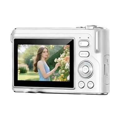 Imagem de Akozon Câmera Digital 4K Zoom óptico de 5X Anti Vibração 64MP Câmera Portátil de Viagem Com Tela de Toque de 3 Polegadas (Branca)