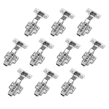 Imagem de 5 pares de dobradiças de armário macias embutidas, hidráulicas silenciosas, pesadas, sem moldura, dobradiças ocultas europeias para porta de armário de cozinha e guarda-roupas