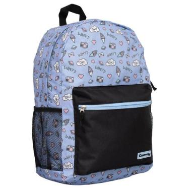 Imagem de Mochila feminina escolar infantil juvenil pixels - Convoy, Azul