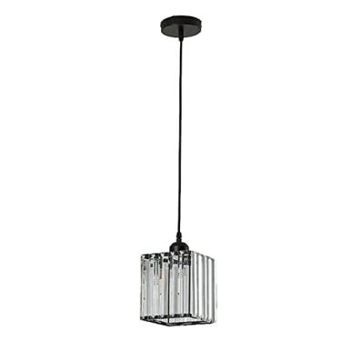 Imagem de Lustre de Cristal Lustre de Cristal Quadrado Luminária de Teto Abajur Pendurado para Salas Domésticas 110-220V, Estrutura Firme Luz Noturna Pendente Luminárias de Teto para Quarto