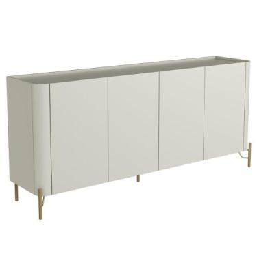 Imagem de Buffet Para Sala de Jantar 4 Portas 1 Gaveta Pés Industrial Dourado Na