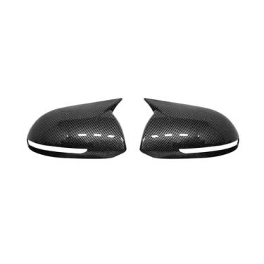 Imagem de Compatível com KIA K2 2011-2016 RIO 3 2011-2017 Tampa do espelho retrovisor do carro adesivo tampa da asa tampa da porta externa guarnição de fibra de carbono preta(With lamp Carbon)