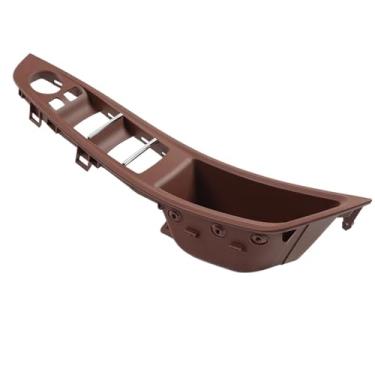Imagem de Lhd rhd substituição interior maçaneta da porta interna unidade principal puxar guarnição capa Compatível com bmw série 5 (f10/f11) 520i, 523i, 525i(RHD Red Brown)