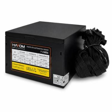Imagem de Fonte Gamer 500W Hayom Bivolt ATX Automática - PW1651, Bivolt