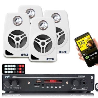 Imagem de Kitreceiver Slim 1002bt Leson+4 Caixa Som Parede Br Leson