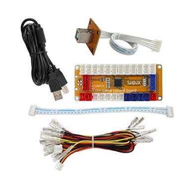 Imagem de SJ@JX Codificador USB Arcade Game Zero Delay, 2 jogadores, gamepad, botão de LED, controle joystick para Nintendo Switch, PC, PS3, retropie, Raspberry Pi MAME
