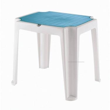 Imagem de Mesa Plastica Infantil Versa Branca Com Tampa De Plastico Azul