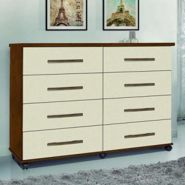 Imagem de Cômoda 8 Gavetas Primus Jade - Mel/Pérola - Bege
