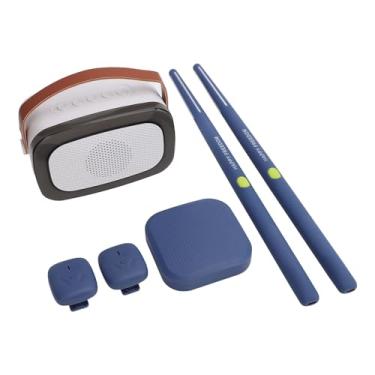 Imagem de Conjunto de Bateria Eletrônica Virtual, Kit de Bateria Air Hit, Conjunto de Bateria Elétrica Portátil, Com Baquetas, Pedais, Alto-falante, Sensor de Movimento 3D, para (Azul