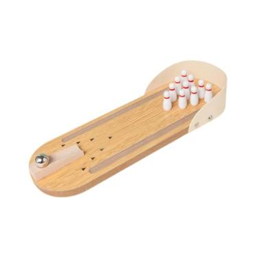 Imagem de Esquirla Mini conjunto de jogo de boliche de mesa, engraçado portátil cedo educacional arcade jogo de mesa brinquedos de boliche para adultos crianças