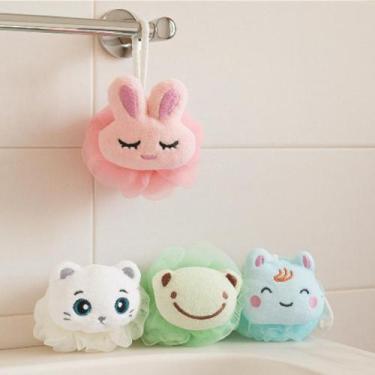 Imagem de Esponja de Banho Infantil com Pelúcia Fofa Diversão e Higiene no Banho