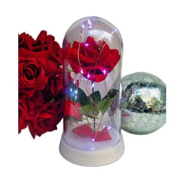 Imagem de Luminária Rosa Encantada Bela e Fera  10x20cm  Acrílico - Amor Lindo