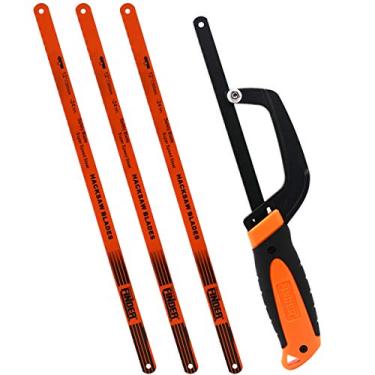 Imagem de Motosserra para achador com lâmina de serra HSS de liga de alumínio, leve e compacta, operação manual, serra para placa de madeira, tubo de metal PVC (3 peças de lâminas de serra extra de 30,5 cm incluídas)