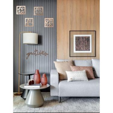 Imagem de Kit Plaquinha Decorativa Gratidão Com 4 Quadrinhos Decorativo Natural