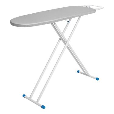 Imagem de Tábua de Passar Roupa Extra Forte Metalizado em Aço com Suporte para Ferro 2001 Mix Plus Branco/Cinza