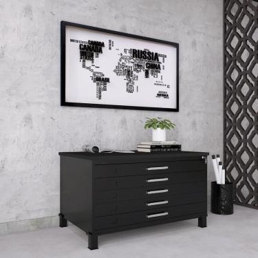 Imagem de Mapoteca Mont 5 Gavetas 71,3cm X 120,4cm Aço Preto