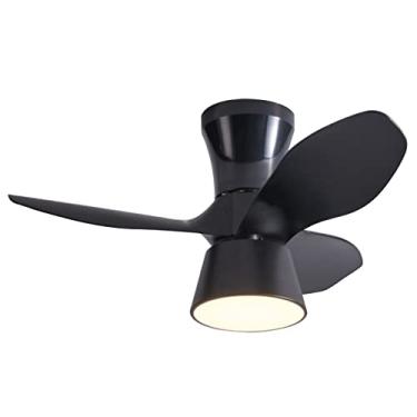 Imagem de Ventilador de teto reversível com luz LED regulável e silencioso com controle remoto Ventilador de quarto com motor DC Ventiladores de teto no modo verão e inverno com lâmpadas para sala de