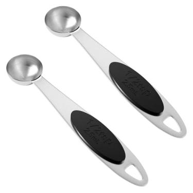 Imagem de LEIFENY 2 peças 1/2 colher de sopa (1/6 colher de sopa, 2,5 ml) colher de medição magnética única, de aço inoxidável, medida individual apenas para assar e cozinhar, utensílios essenciais de cozinha