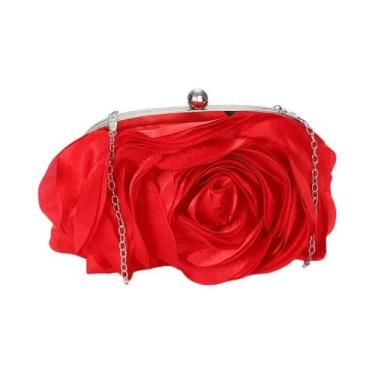 Imagem de Bolsa De Noite Floral Com Corrente, Pequena Carteira De Mão Para Festa