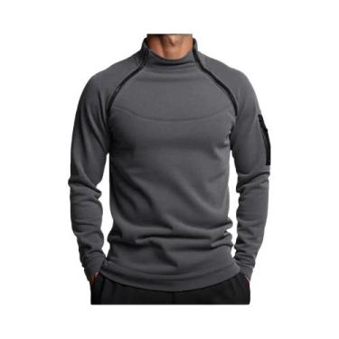 Imagem de Moletom Tático Masculino De Inverno Com Zíper Duplo Em Fleece Polar, C