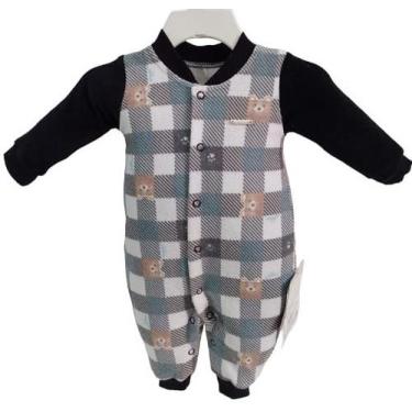 Imagem de Macacão Longo Plush Bebê Menino LeBhua Paraiso Inverno 13349, Preto, P