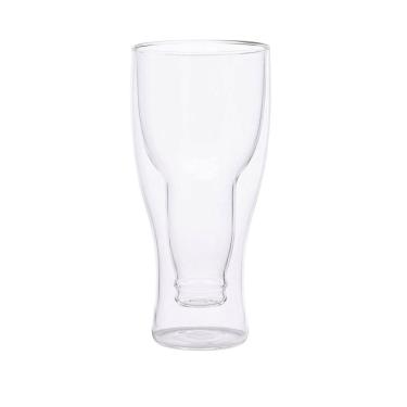 Imagem de Copo de Vidro 350ml Garrafa Invertida Vidro Grosso Duplo para Cerveja Chopp Nadir