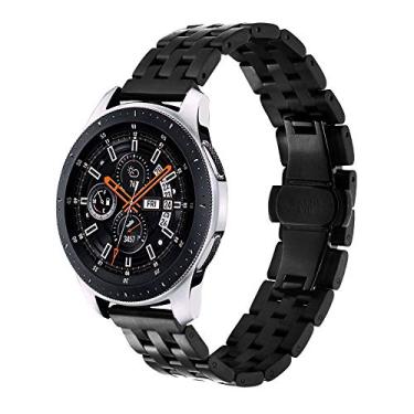Imagem de Pulseira Metal 5 Elos para Samsung Galaxy Watch 46mm - Gear S3 Frontier - Gear S3 Classic - Amazfit GTR 47mm - Amazfit Stratos 2 2S 3 - Marca Ltimports (Preto)
