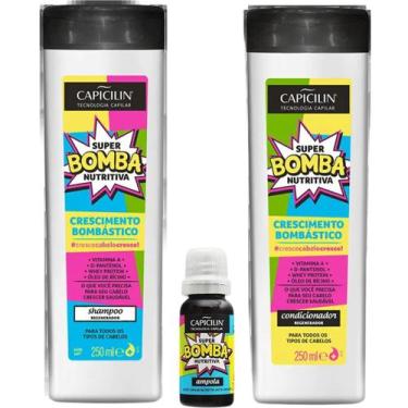 Imagem de Kit Capicilin Super Bomba Nutritiva - Shampoo+Cond.+Ampola