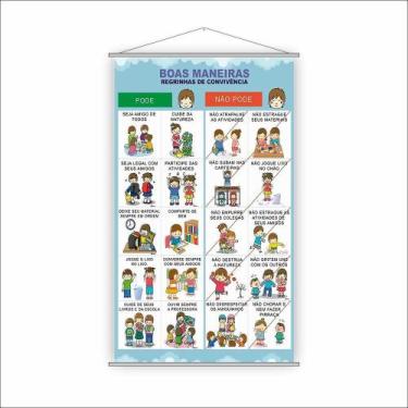Imagem de Banner Escolar Pedagógico - Boas Maneiras 120X65Cm - Plimshop