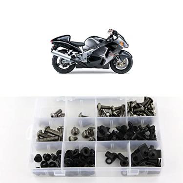 Imagem de Kit de parafusos de carenagem Xitomer, para Suzuki GSX1300R HAYABUSA 1999 2000 2001 2002 2003 2004 2005 2006 2007, kits de montagem arruelas/porcas/fixadores/Clips/ilhósxitomer cinza FBT00428TI-X