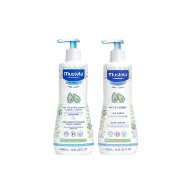 Imagem de Mustela Combo Banho + Hidratação - Gel Lavante Corpo e Cabelo 500ml + Hydra Bebê 500ml Hidratante Infantil Corpo e Rosto