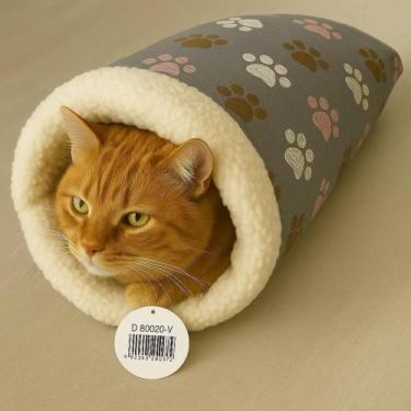 Imagem de Cama Toca Para Gatos Saco De Dormir Ultra Macio Em Sherpa Peludinha Ma