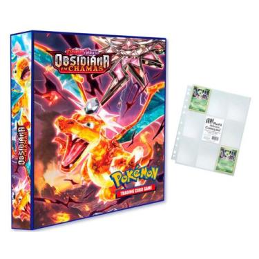 Imagem de Álbum Pasta Fichário Pokemon com 10 Folhas YES 9 Bolsos Escarlete e Vi