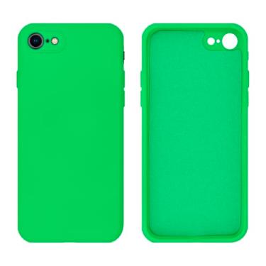 Imagem de Capinha Compativel com iPhone 7, 8, SE 2ª e 3ª Geração Silicone Aveludado com Proteção de Câmera