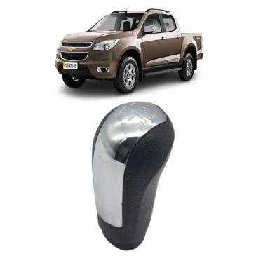 Imagem de Manopla Câmbio Bola S-10 12-18 Preta 5 Marchas PVC ABS