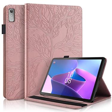 Imagem de TIPOYOROO Capa para Lenovo Tab P11 2ª Geração/Xiaoxin Pad Plus 2023 11,5 polegadas TB350FU/TB350XU Capa de couro PU Flip Stand Shell com faixa elástica e suporte para cartão para tablet Lenovo Tab P11 2ª geração de 11,5 polegadas