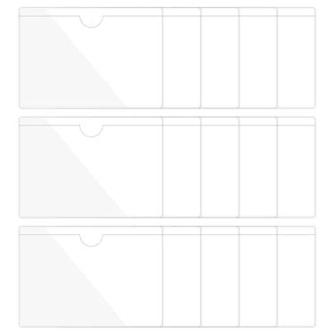 Imagem de YOKIVE 30 bolsos autoadesivos para cartões, porta-etiquetas de plástico, cartões de visita, ótimo para escritório em casa (10 x 15 cm, transparente)