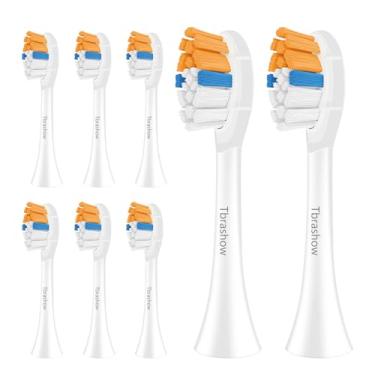 Imagem de Cabeças de escova de dentes de substituição compatíveis com Phillips Sonicare, cerdas duplas macias, cuidados com gengivas sensíveis, pacote com 8