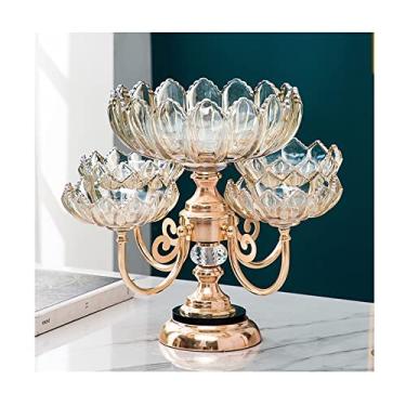 Imagem de URGDWEKJY Conjunto de tigela de vidro para preparação de cozinha, cesta de frutas, prato de doces para cozinha, bancada e sala de jantar, decoração de sala de estar interior tigela de salada (cinco