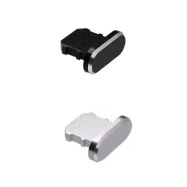 Imagem de Tampa Plug Protetora a Prova de Poeira e Sujeira com Suporte, entrada e saída USB - IPhone (z2 - preto + prata)