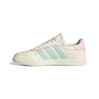 Imagem de adidas Tênis infantil unissex Breaknet elegante, Branco/Semi Flash Aqua/Rosa Transparente, 21