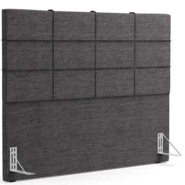 Imagem de Cabeceira Cama Box Casal 140 Cm Roma W01 Linho Cinza Escuro - Lyam
