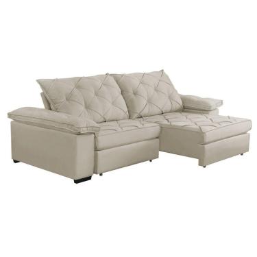 Imagem de Sofá Retrátil E Reclinável 2,50m Clara | Conforto Premium E Design Elegante | Lansof Cores Bege