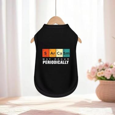 Imagem de Camiseta regata sem mangas para cães: roupas finas para animais de estimação com sarcasmo de construção excepcional podem ocorrer periodicamente impresso preto P