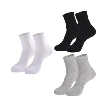 Imagem de Meias De Algodão Pretas Para Homens, 3, 6, 12 Pares, Longas, Para Sapa