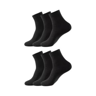 Imagem de Meias De Algodão Pretas Para Homens, 3, 6, 12 Pares, Longas, Para Sapa