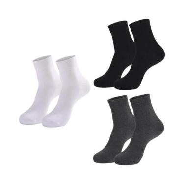Imagem de Meias De Algodão Pretas Para Homens, 3, 6, 12 Pares, Longas, Para Sapa