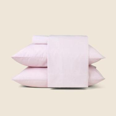 Imagem de Jogo de Cama Stripes Microfibra Rosa - ACASA, King, Rosa