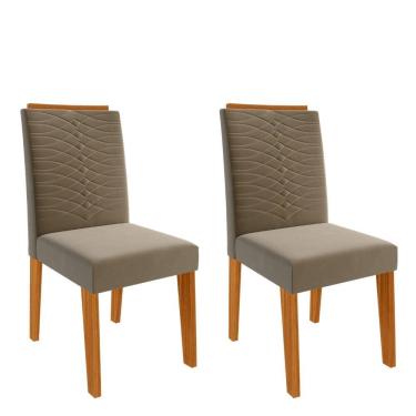 Imagem de Conjunto 2 Cadeiras Estofadas Sued em MDF Clarice Cimol